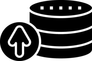 A black and white icon of a stack of data vector