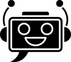 A robot with headphones and a smiley face vector