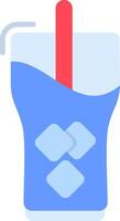 A blue drink with a straw in it vector