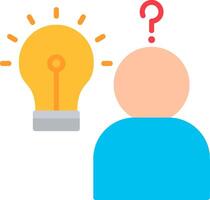 Person with light bulb and question mark vector