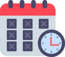 Calendar icon with clock and calendar vector