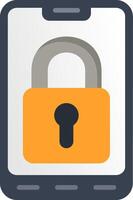 A phone with a padlock on it vector