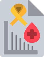 Blood donation icon with a yellow ribbon and a bar graph vector