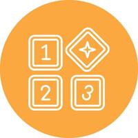 A white circle with four squares and a number on it vector