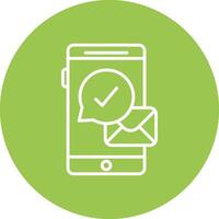 A phone with a check mark and an envelope icon vector