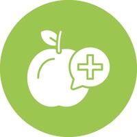 A green apple with a plus sign on it vector