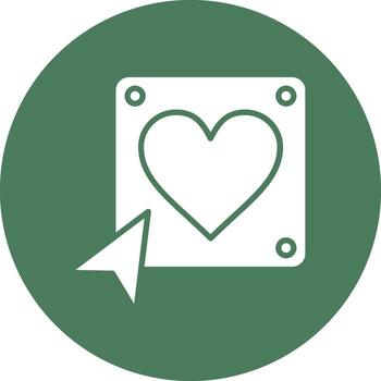 A heart icon with a mouse cursor and a button vector