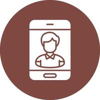 A man is on a phone in a circle vector