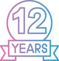 The twelve years logo with a ribbon and a ribbon vector