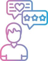 A person with five stars and a heart icon vector