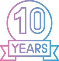 The ten years logo with a ribbon and a ribbon vector