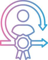 A person with a ribbon and arrows around them vector