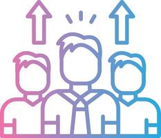 A group of people with arrows pointing up vector