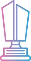 A trophy icon with a blue and pink background vector