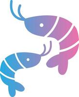 Prawns Shadowed Flat Design vector