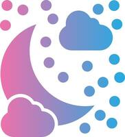 Cloudy Night Geometric Style Badge vector