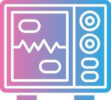 A computer with a heartbeat icon vector