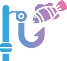Fish Hook Shadowed Flat Design vector