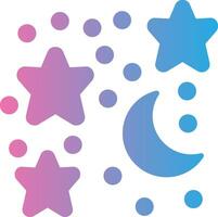 Moon And Stars Compact Web Symbol vector