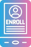 Enroll Gradient Themed Symbol vector