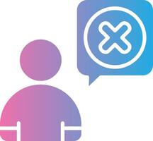 A person with a speech bubble with an x and a person with a speech bubble with an x vector