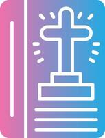 A cross on a book icon vector