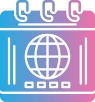 A calendar with a globe on it vector