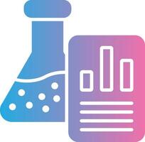 A chemical flask and a paper with graphs vector