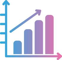 A graph with an arrow going up and down vector