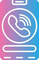 A phone icon on a pink and blue background vector