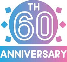 60th Anniversary 3D Rendered Symbol vector