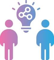 Two people with a light bulb above them vector