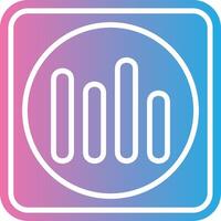 A blue and pink icon with a bar graph vector