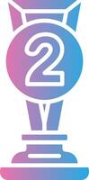 The number two is in a blue and pink trophy vector