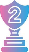 The number two is on a trophy vector