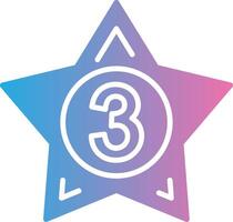 The number three in a star shape vector