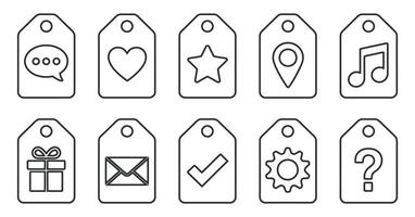 Ten Simple Line Icons on Price Tags for Website or App Design vector
