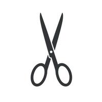 Simple Black Scissors Icon Isolated on White Backgrounds for Graphic Design vector