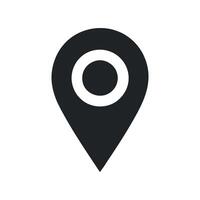 Simple Black Location Pin Icon for Maps Navigation and GPS Applications vector