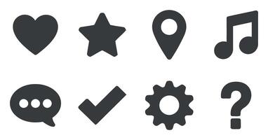 Collection of Simple Gray Icons for User Interface Design vector