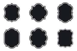 Six Elegant Black and White Decorative Frames for Design Projects vector