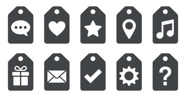Ten Simple Tags with Various Icons for Website or App Design white background vector