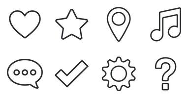 Simple Line Icons Set for Website and App Design User Interface vector