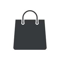 Simple Gray Shopping Bag Icon Isolated on White Background for Web Design and App Development vector