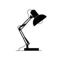 Black Silhouette of an Adjustable Desk Lamp with a Classic Design Ideal for Office or Study Spaces vector