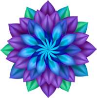 Spring-inspired spiral bloom with green leafy petals. . png