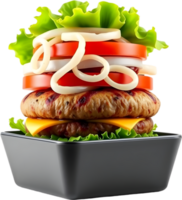 Juicy burger loaded with cheese lettuce tomato and onions. . png