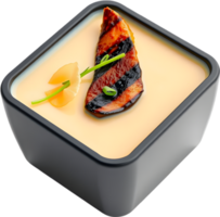 Warm smooth chawanmushi bowl showing savory creamy texture. . png