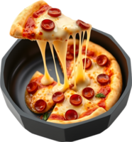 Pizza slice with hot dripping mozzarella cheese artwork. . png