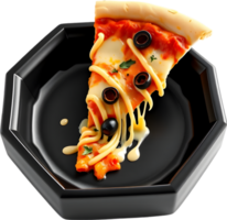Mozzarella cheesy pizza slice with crusted edge art. . png